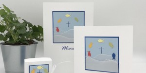Beitragsbild des Blogbeitrags Kommunionseinladung, Menükarte und Gastgeschenk selber machen