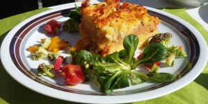 Beitragsbild des Blogbeitrags Überbackene Polenta-Schnitten