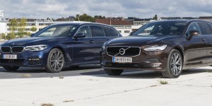 Beitragsbild des Blogbeitrags Vergleichstest: BMW 530d Touring vs. Volvo V90 D4 