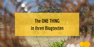 Beitragsbild des Blogbeitrags The ONE Thing in Ihren Blogtexten 