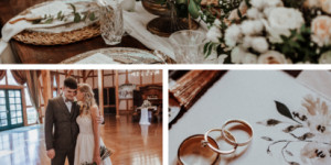 Beitragsbild des Blogbeitrags Modern Vintage Wedding: In Beige, Braun, Apricot & Weiß