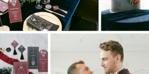 Beitragsbild des Blogbeitrags ￼Männerhochzeit in Rot und Schwarz: Edle LGBTQ+ Wedding 