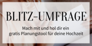 Beitragsbild des Blogbeitrags Umfrage! Mach mit und erhalte gratis Planungstool 