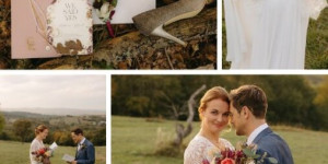 Beitragsbild des Blogbeitrags Elopement Hochzeit in Rubinrot & Blush: fein, klein, daheim