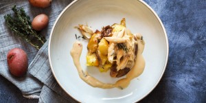 Beitragsbild des Blogbeitrags Smashed Lungauer Eachtling mit Pulled Chicken – Lungauer Küche neu und ultrahip
