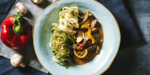 Beitragsbild des Blogbeitrags Rezept für schnelles und einfaches Boeuf Stroganoff 