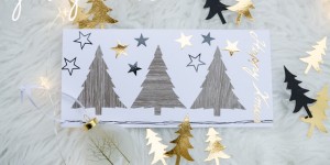 Beitragsbild des Blogbeitrags DIY Weihnachtskarten in schwarz-weiß-gold mit dem Plotter gemacht und eine Buchvorstellung 