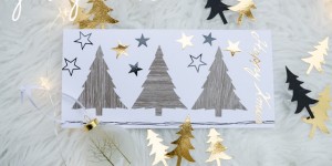 Beitragsbild des Blogbeitrags DIY Weihnachtskarten in schwarz-weiß-gold mit dem Plotter gemacht und eine Buchvorstellung