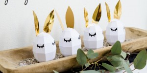 Beitragsbild des Blogbeitrags DIY Osterhasen aus Papier im Scandilook