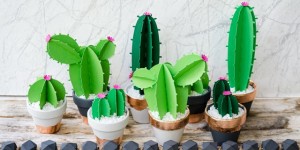 Beitragsbild des Blogbeitrags DIY Kakteen aus Papier für alle die keinen grünen Daumen haben