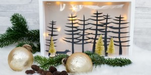 Beitragsbild des Blogbeitrags DIY Weihnachtliche Lichtbox und Lichtgläser mit Sternenfolie 