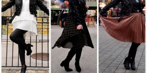 Beitragsbild des Blogbeitrags 1 Teil, 3 Outfits: mit Lederjacke zur Weihnachtsfeier 