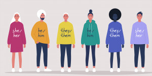 Beitragsbild des Blogbeitrags He/him, she/her, they/them, xier – was es mit den Gender-Pronomen auf sich hat