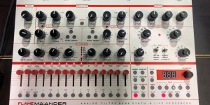Beitragsbild des Blogbeitrags FLAME MÄANDER Synthesizer: 4-Voice Hybrid Wavetable, Filter Bank & Live Sequencer!