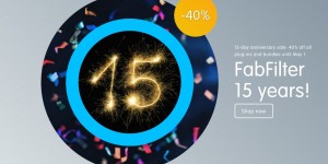 Beitragsbild des Blogbeitrags FabFilter Announced 15th Anniversary Sale: 40% OFF Plugins & Bundles 