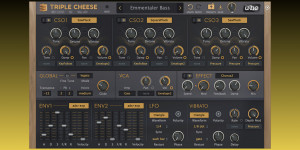 Beitragsbild des Blogbeitrags U-he Triple Cheese, popular free Synthesizer plugin now with an extra slice of cheese 