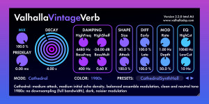 Beitragsbild des Blogbeitrags ValhallaDSP VintageVerb 2.2.0, new free update adds Cathedral algorithm 