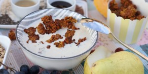 Beitragsbild des Blogbeitrags Frühstück und Training – nussiges Kürbis Granola für einen starken Start in den Tag 
