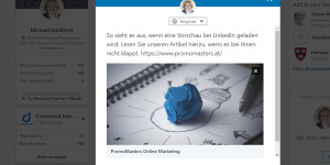 Beitragsbild des Blogbeitrags Mit einem Klick den Linkedin-Cache für die Beitrags-Vorschau erneuern