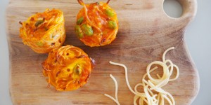 Beitragsbild des Blogbeitrags {Clean Eating} Spaghetti Muffins