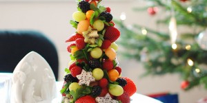 Beitragsbild des Blogbeitrags Obst-Christbaum – die gesunde Alternative zum Keksteller