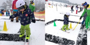 Beitragsbild des Blogbeitrags Zwa Brettln, a gführiger Schnee, juhee! – das erste Mal auf Skiern 