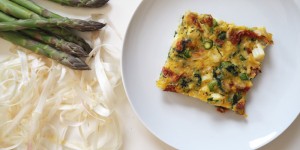 Beitragsbild des Blogbeitrags Bunte Spargelpolenta vom Blech