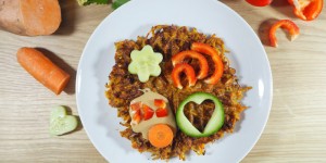Beitragsbild des Blogbeitrags Süßkartoffel-Gemüse-Waffeln
