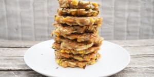 Beitragsbild des Blogbeitrags Mais Zucchini Pancakes