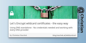 Beitragsbild des Blogbeitrags  Lets Encrypt wildcard certificates - the easy way 