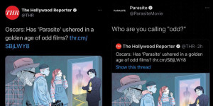 Beitragsbild des Blogbeitrags THR sagt, Parasite sei eigenartig – ein Shitstorm ist die Folge