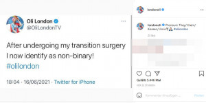 Beitragsbild des Blogbeitrags Shortnews: Oli London identifiziert sich nun als non-binary und möchte entweder als They/Them oder Korean/Jimin angesprochen werden…