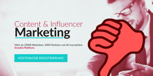 Beitragsbild des Blogbeitrags Warum ich die Content Marketing Plattform Whitepress niemandem empfehlen kann