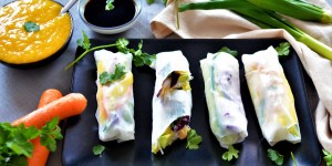 Beitragsbild des Blogbeitrags Rezept: Frühlingsrollen mit Mango-Ingwer Dip