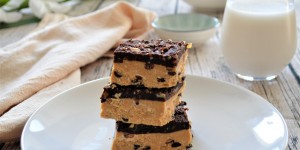 Beitragsbild des Blogbeitrags Rezept: Erdnussbutter Cookie-Dough Riegel 
