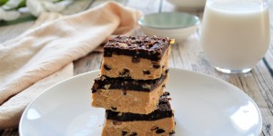 Beitragsbild des Blogbeitrags Rezept: Erdnussbutter Cookie-Dough Riegel