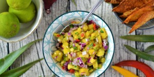 Beitragsbild des Blogbeitrags Rezept: Fruchtige Ananas-Salsa mit Vollkorntortillas 