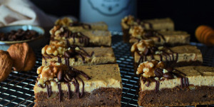 Beitragsbild des Blogbeitrags Rezept: Gesunde Walnuss-Kaffee Kuchenriegel
