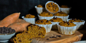 Beitragsbild des Blogbeitrags Rezept: Süßkartoffel-Schokoladen-Muffins
