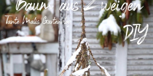 Beitragsbild des Blogbeitrags Erster Schnee und ein Baum aus Zweigen DIY