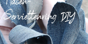 Beitragsbild des Blogbeitrags Blaue Ohren - schnelle Serviettenringe aus Jeans und Efeu DIY 