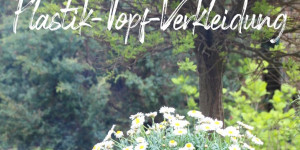 Beitragsbild des Blogbeitrags Hokuspokus, weg ist der Plastikblumentopf. Holzverkleidung DIY und Dahlienflut