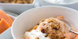 Beitragsbild des Blogbeitrags Papaya Frozen Yogurt