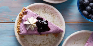 Beitragsbild des Blogbeitrags No-Bake Blueberry Cheesecake 
