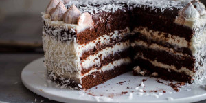 Beitragsbild des Blogbeitrags Chocolate Coconut Cake (made with coconut milk)
