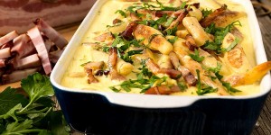 Beitragsbild des Blogbeitrags Erdäpfelnudeln mit Speck & Rahm