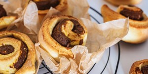 Beitragsbild des Blogbeitrags Die Kürbis Zimt Schnecken sind hier immer schell weg 