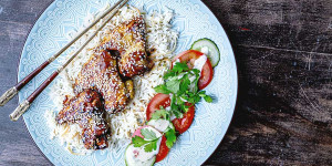 Beitragsbild des Blogbeitrags Sticky Teriyaki Chicken Wings aus der Pfanne 