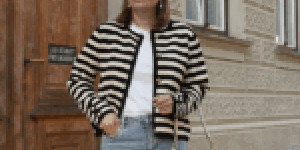 Beitragsbild des Blogbeitrags Cardigan Trend 2023: Wie kombiniere ich einen gestreiften Cardian? – Casual Outfit 