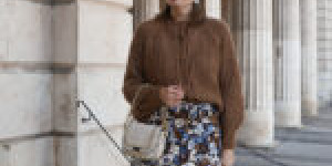 Beitragsbild des Blogbeitrags Winter Outfit all over in Sezane: Camel winter coat, floral mini skirt and brown sweater 